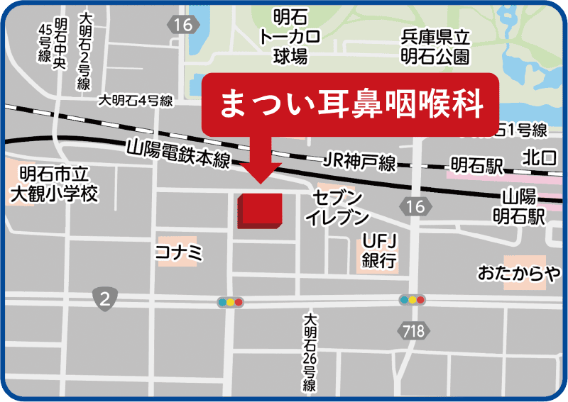 まつい耳鼻咽喉科のアクセスマップ
